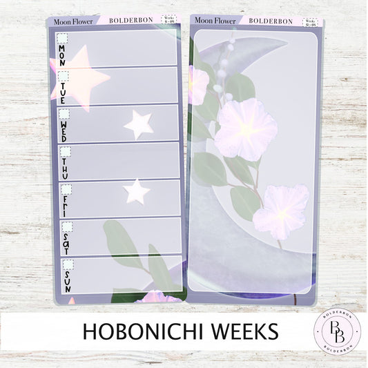 MOON FLOWER || Hobonichi Weeks Planner Sticker Kit