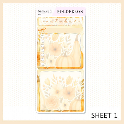 NEW OCTOBER 7x9 Notes Kit ||  2025/2026 Planner Sticker Kit for Erin Condren Planners, Autumn Light