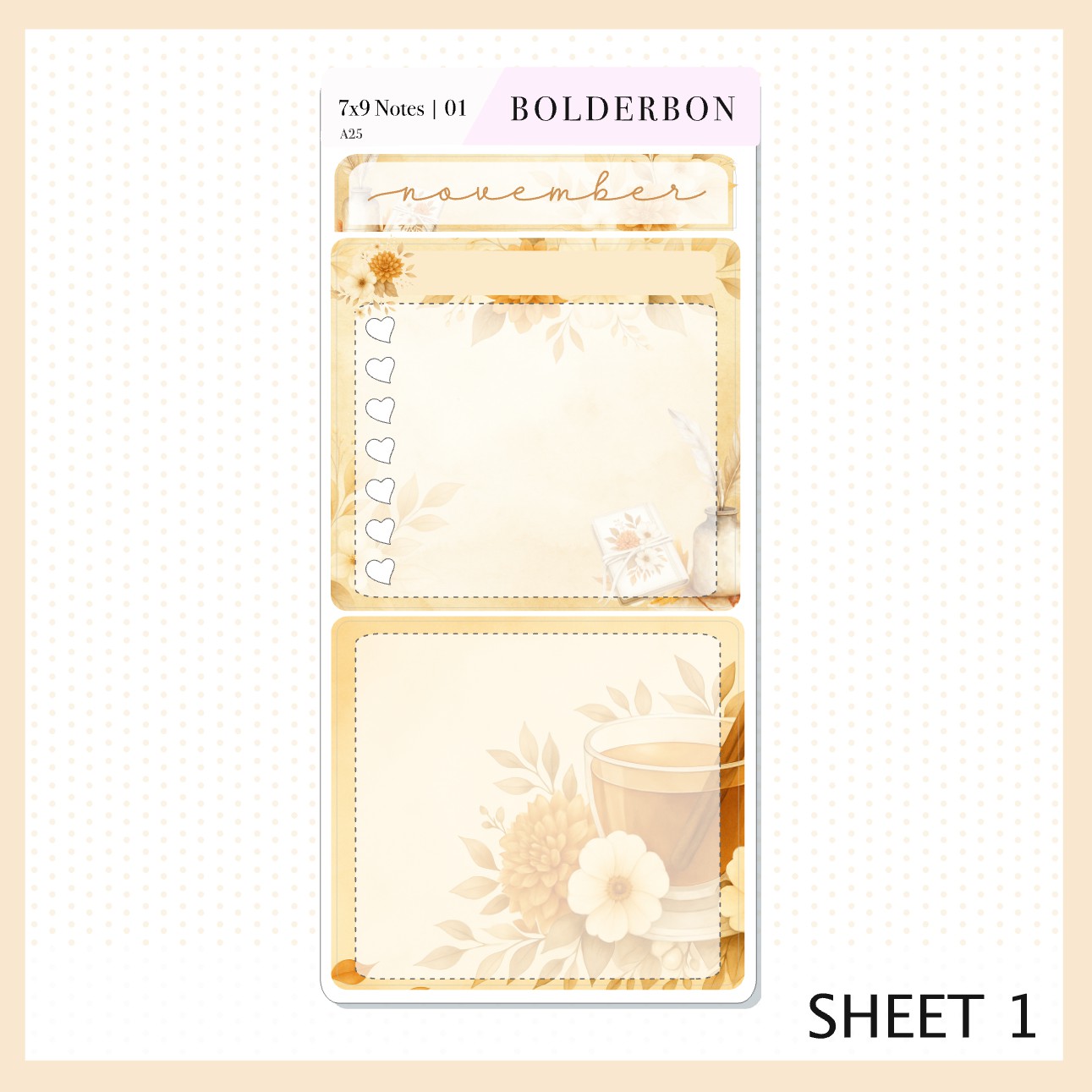 NOVEMBER 7x9 Notes Kit || 2025/2026 Planner Sticker Kit for Erin Condren Planners, Fall View Theme