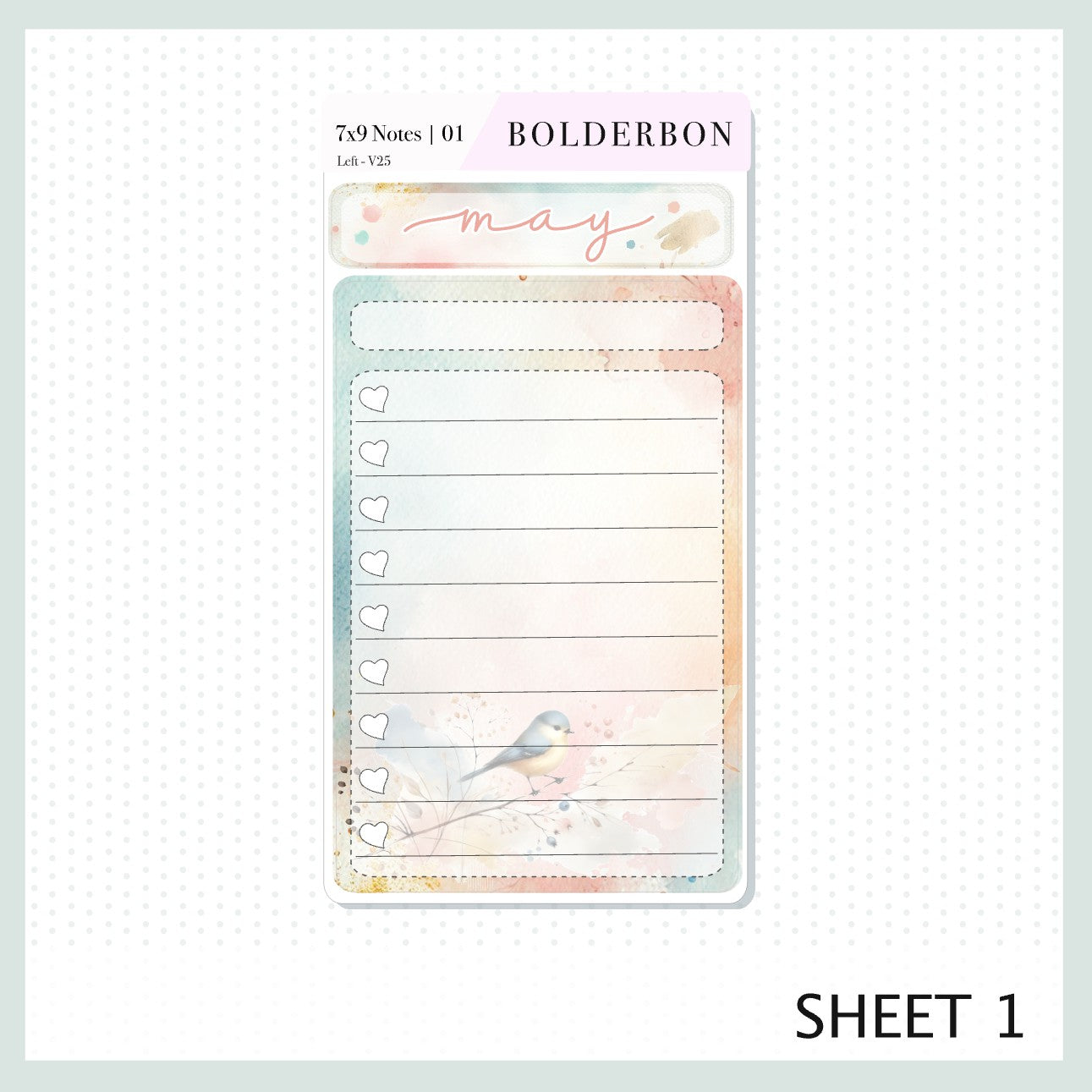 May 7x9 Notes Kit || Painter's Palette Theme, Planner Sticker Kit for Erin Condren Dashboard