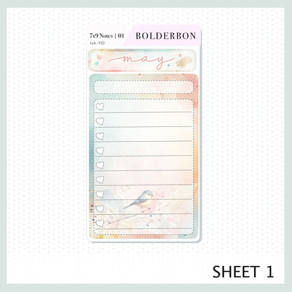 May 7x9 Notes Kit || Painter's Palette Theme, Planner Sticker Kit for Erin Condren Dashboard