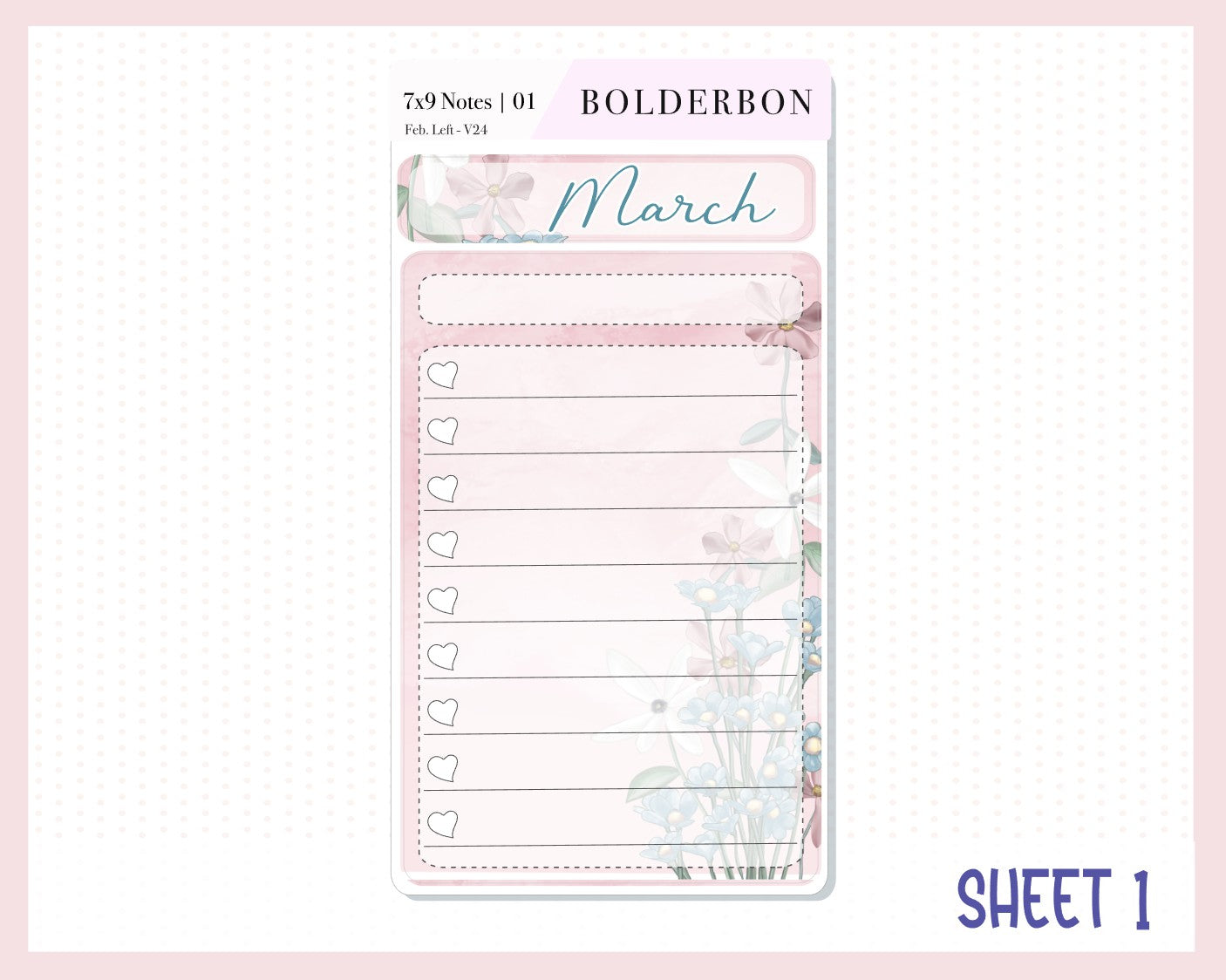 MARCH 7x9 Notes Kit || Planner Sticker Kit for Erin Condren Dashboard