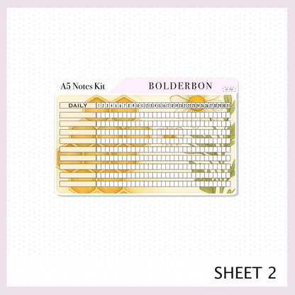 AUGUST A5 NOTES KIT Original Layout || Planner Sticker Kit for A5 Planners and Notebooks, Sweet Honey