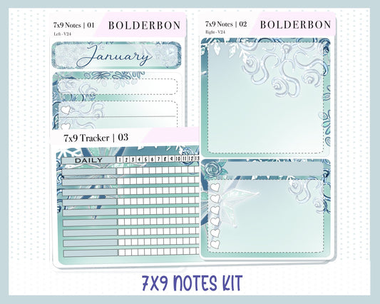 JANUARY 7x9 Notes Kit || Planner Sticker Kit for Erin Condren Dashboard
