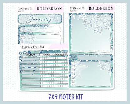 JANUARY 7x9 Notes Kit || Planner Sticker Kit for Erin Condren Dashboard