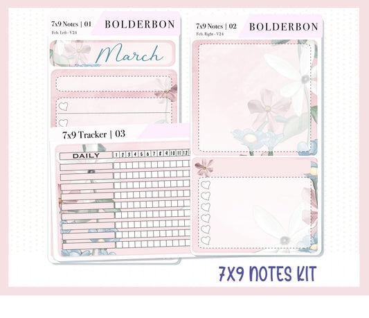 MARCH 7x9 Notes Kit || Planner Sticker Kit for Erin Condren Dashboard