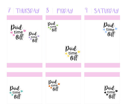 PAID TIME OFF || Planner Stickers