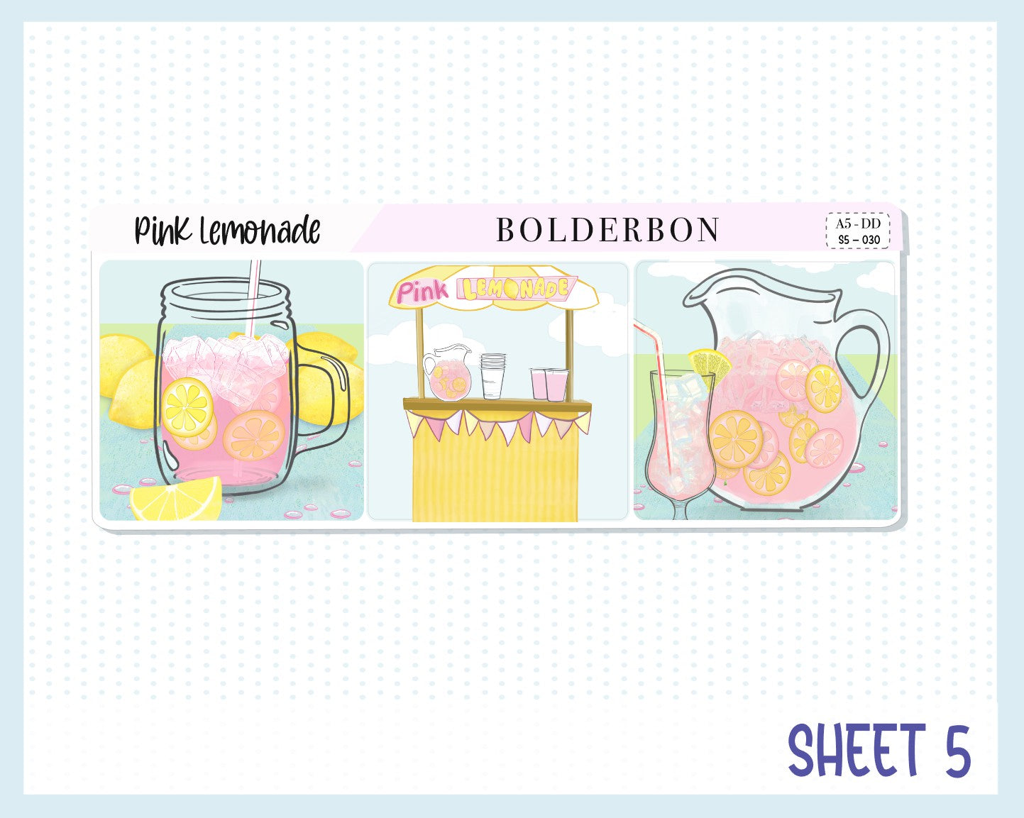 PINK LEMONADE || A5 Daily Duo Planner Sticker Kit