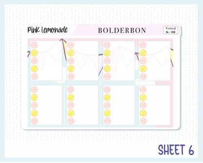 PINK LEMONADE || 7x9 Vertical Planner Sticker Kit