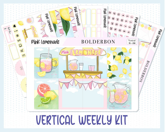 PINK LEMONADE || 7x9 Vertical Planner Sticker Kit