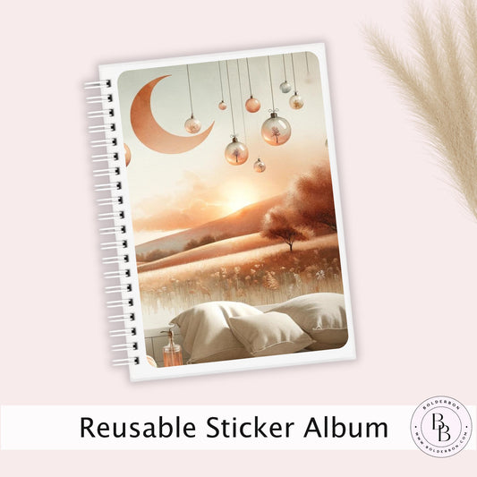 RADIANT MOON Reusable Sticker Album || 5x7 Reusable Coil Sticker Book
