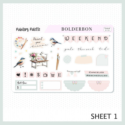 PAINTER'S PALETTE || 7x9 Vertical Planner Sticker Kit