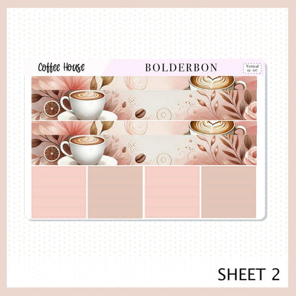 COFFEE HOUSE || 7x9 Vertical Planner Sticker Kit