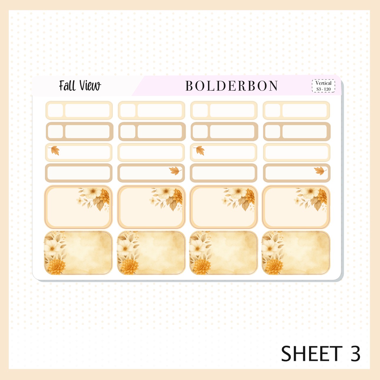 FALL VIEW 7x9 Vertical Sticker Kit || Cozy Autumn Floral Planner Stickers, Fall Elegant Aesthetic Vibe