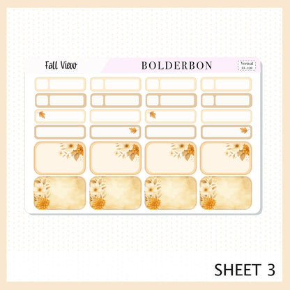 FALL VIEW 7x9 Vertical Sticker Kit || Cozy Autumn Floral Planner Stickers, Fall Elegant Aesthetic Vibe