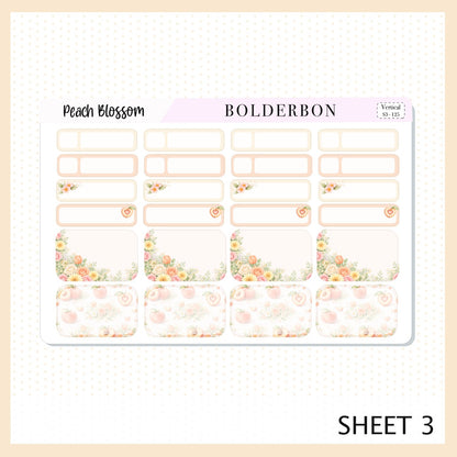 Peach Blossom 7x9 Vertical Sticker Kit || Spring Floral Planner Stickers, Pastel Aesthetic Weekly Kit