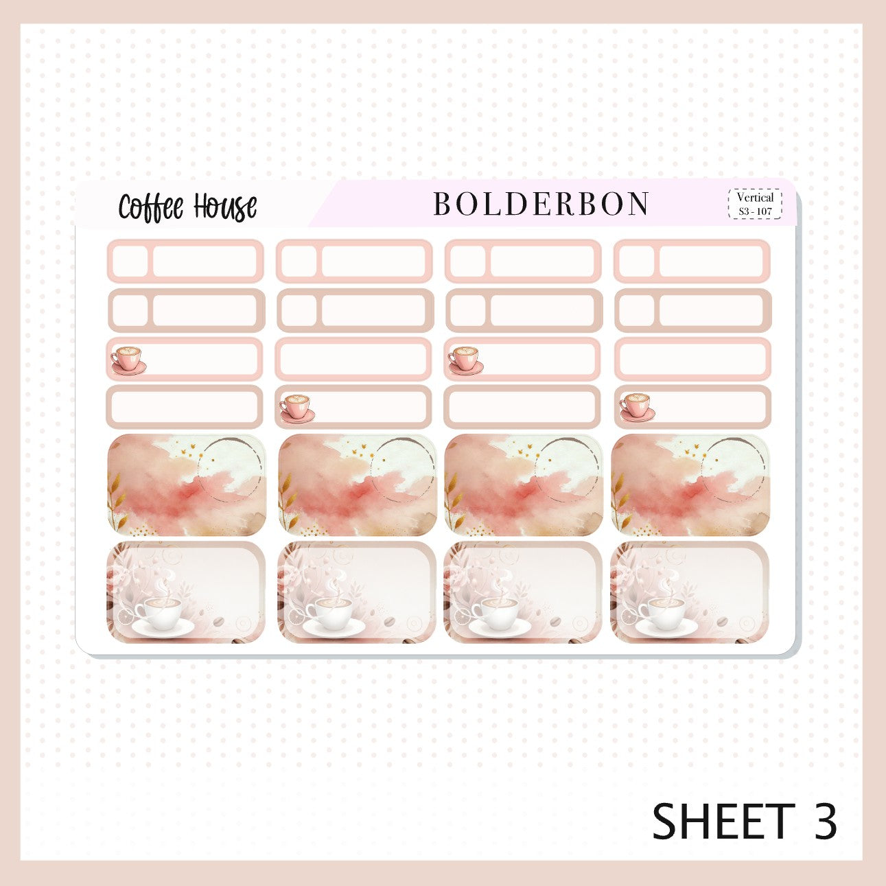 COFFEE HOUSE || 7x9 Vertical Planner Sticker Kit