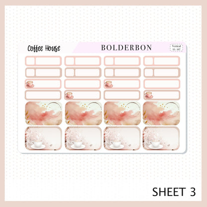 COFFEE HOUSE || 7x9 Vertical Planner Sticker Kit