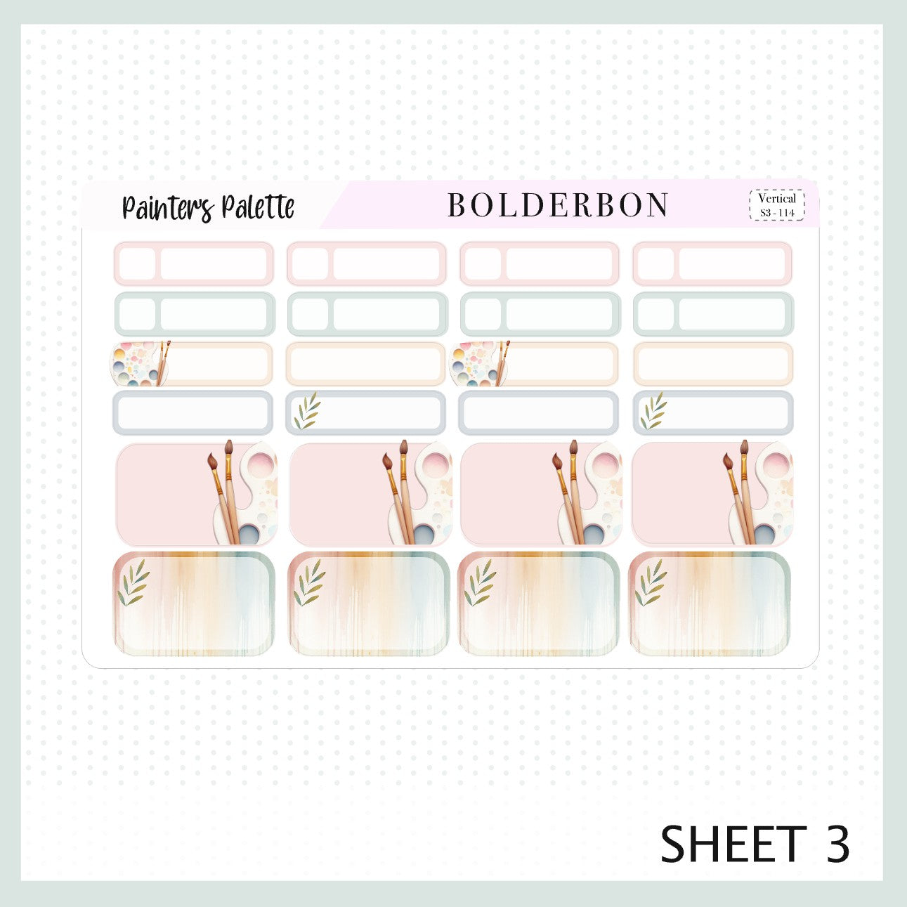 PAINTER'S PALETTE || 7x9 Vertical Planner Sticker Kit