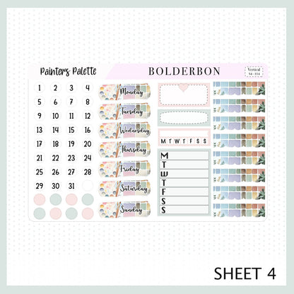 PAINTER'S PALETTE || 7x9 Vertical Planner Sticker Kit