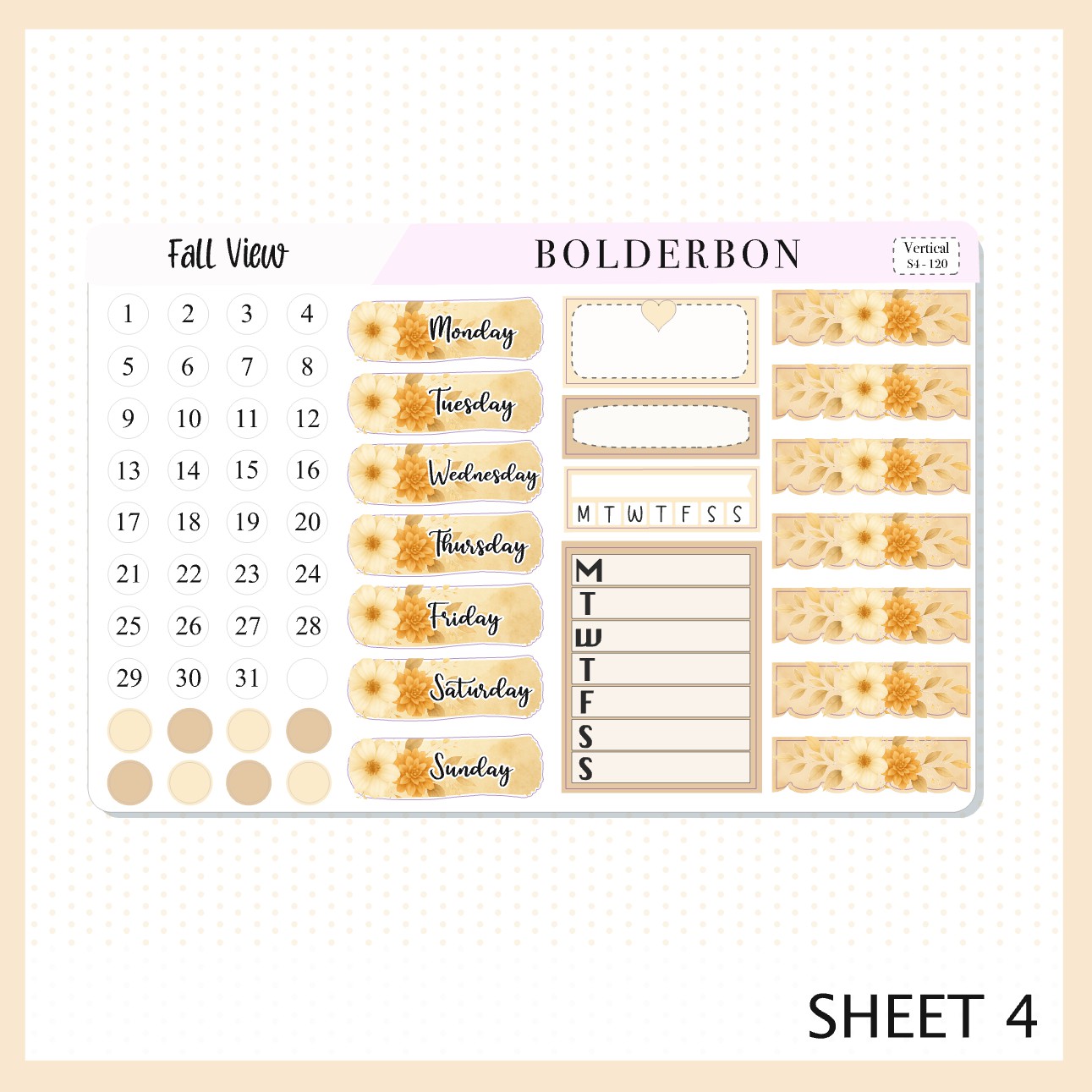 FALL VIEW 7x9 Vertical Sticker Kit || Cozy Autumn Floral Planner Stickers, Fall Elegant Aesthetic Vibe