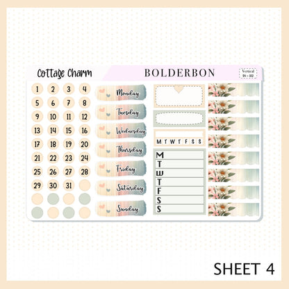 COTTAGE CHARM || 7x9 Vertical Planner Sticker Kit
