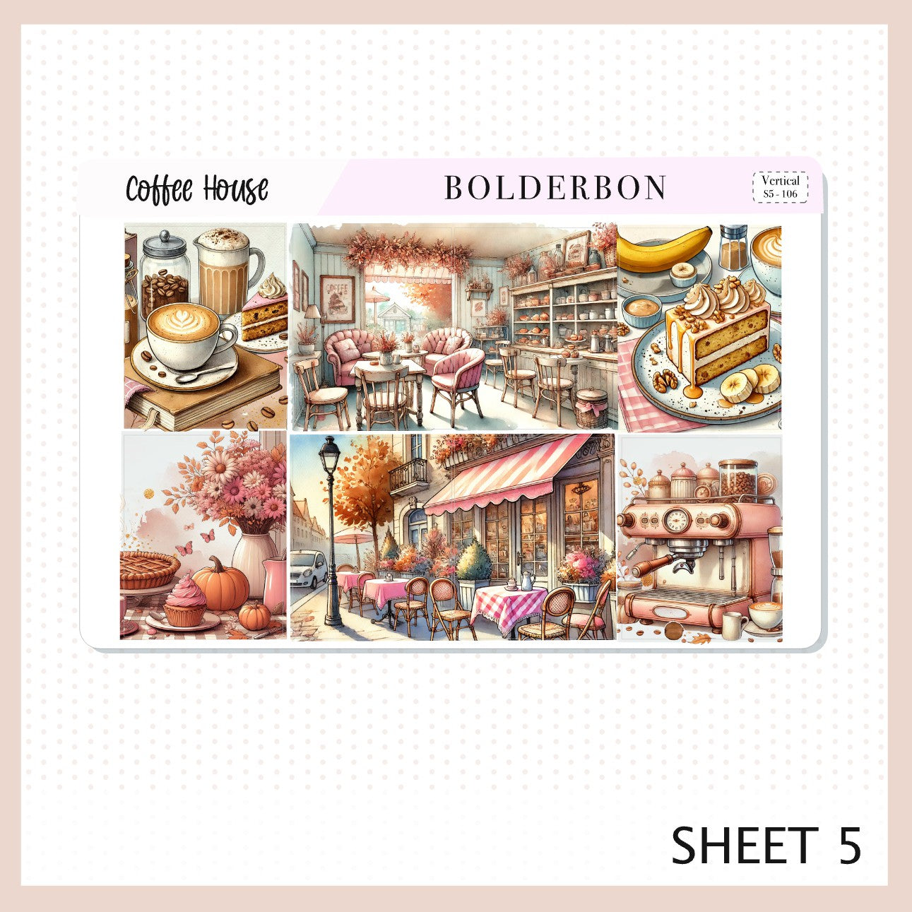 COFFEE HOUSE || 7x9 Vertical Planner Sticker Kit