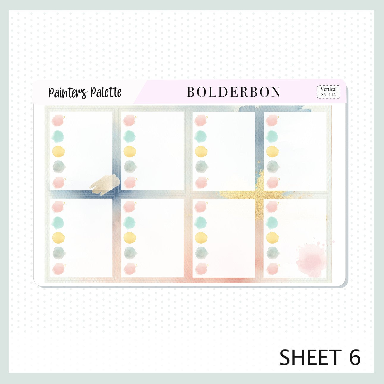 PAINTER'S PALETTE || 7x9 Vertical Planner Sticker Kit
