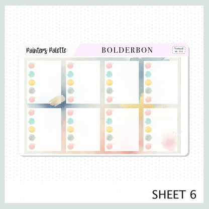 PAINTER'S PALETTE || 7x9 Vertical Planner Sticker Kit