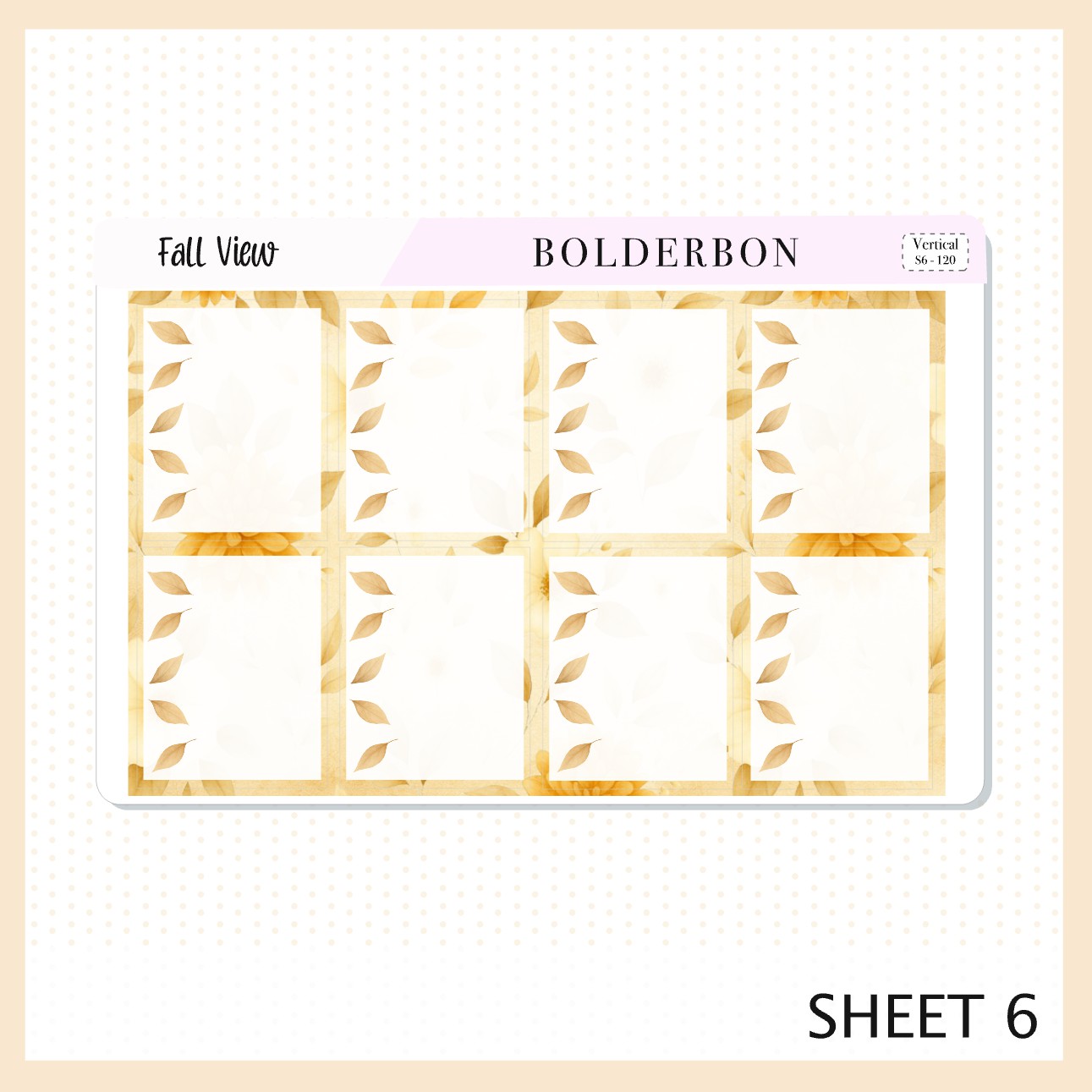 FALL VIEW 7x9 Vertical Sticker Kit || Cozy Autumn Floral Planner Stickers, Fall Elegant Aesthetic Vibe