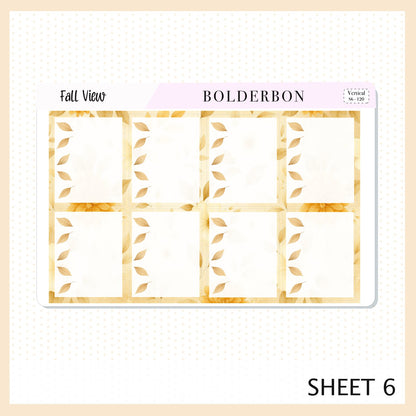 FALL VIEW 7x9 Vertical Sticker Kit || Cozy Autumn Floral Planner Stickers, Fall Elegant Aesthetic Vibe