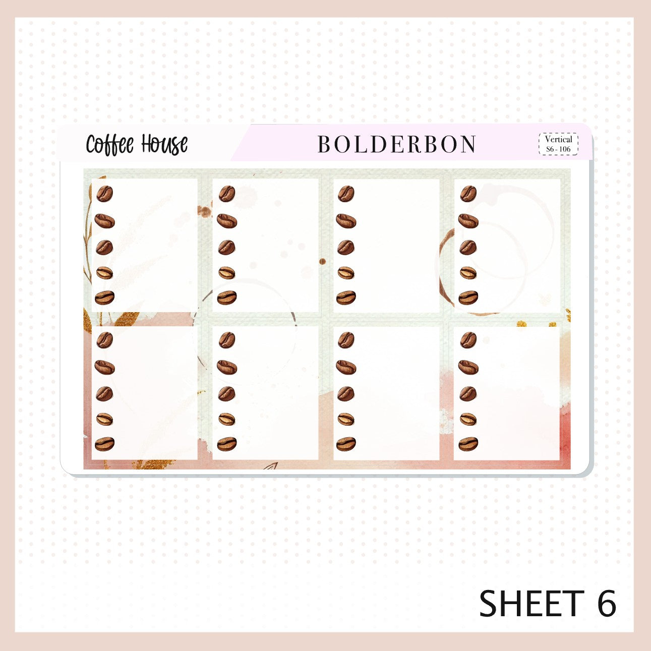 COFFEE HOUSE || 7x9 Vertical Planner Sticker Kit