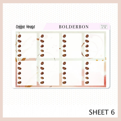 COFFEE HOUSE || 7x9 Vertical Planner Sticker Kit