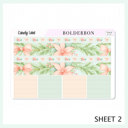 CANDY LANE 7x9 Vertical Sticker Kit || Festive Christmas Planner Stickers, Holiday Pastel Vibe