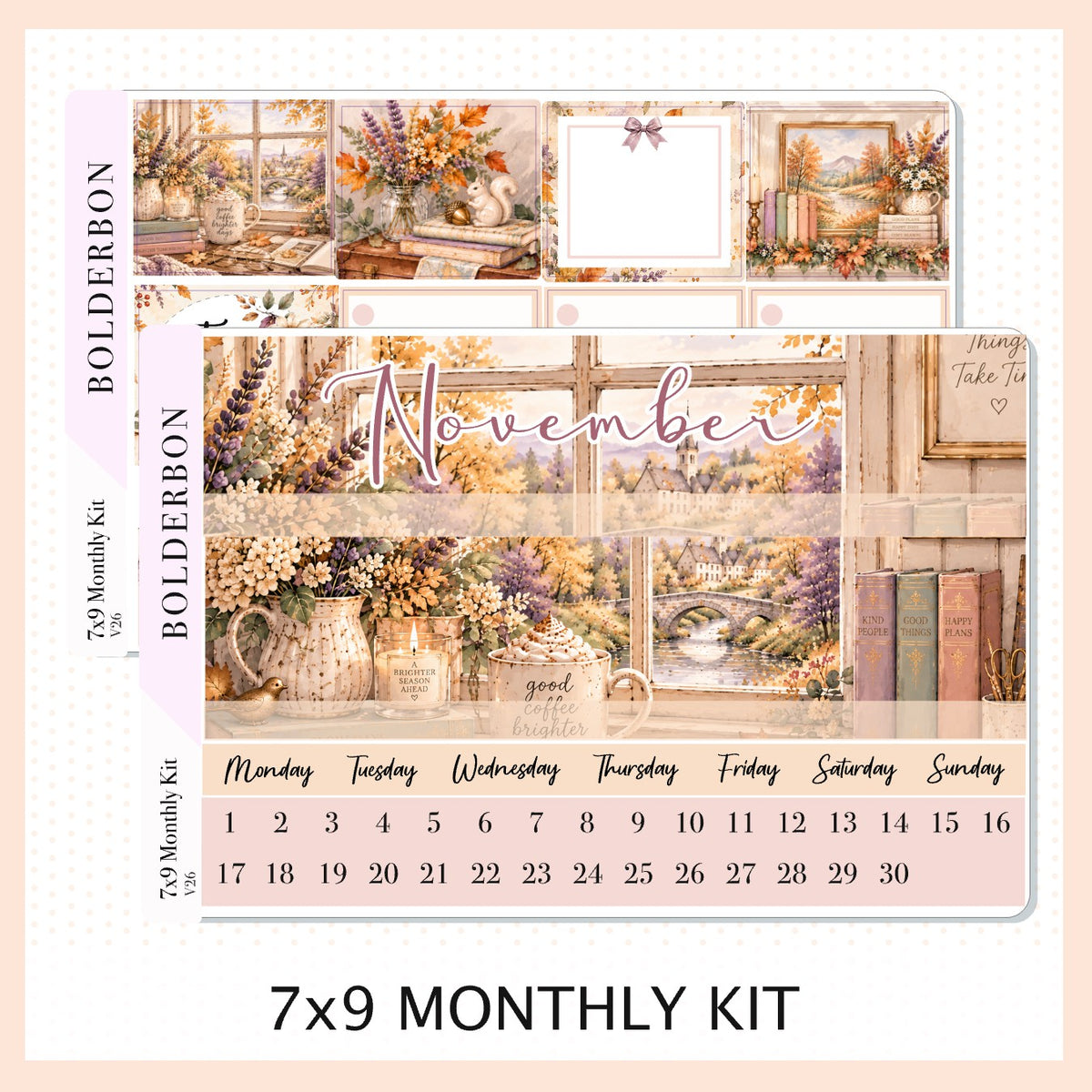 November 7x9 Monthly Sticker Kit