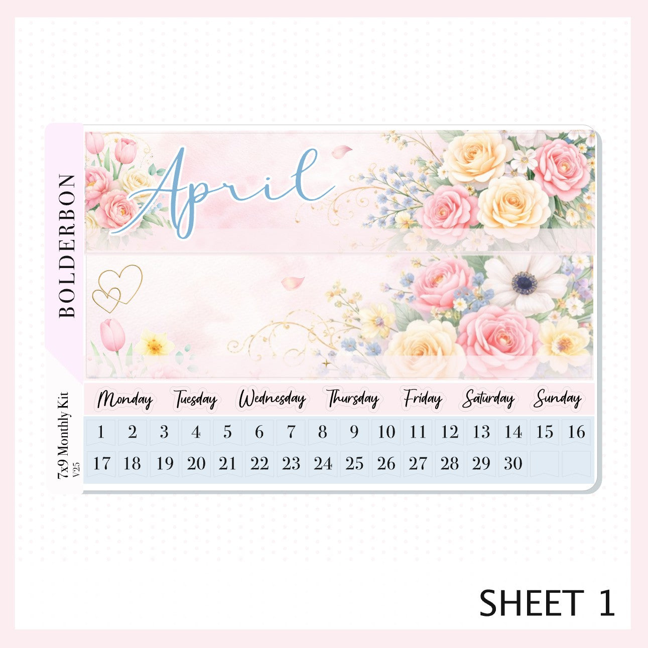 APRIL 7x9 Monthly Sticker Kit || Clover Planner Stickers for Erin Condren