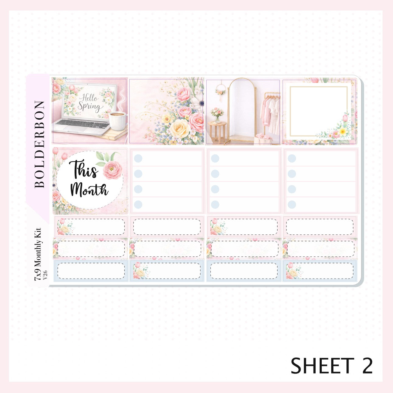 APRIL 7x9 Monthly Sticker Kit || Clover Planner Stickers for Erin Condren