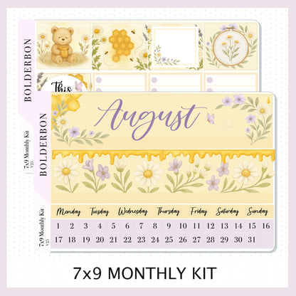 AUGUST 7x9 Monthly Sticker Kit || Sweet Honey