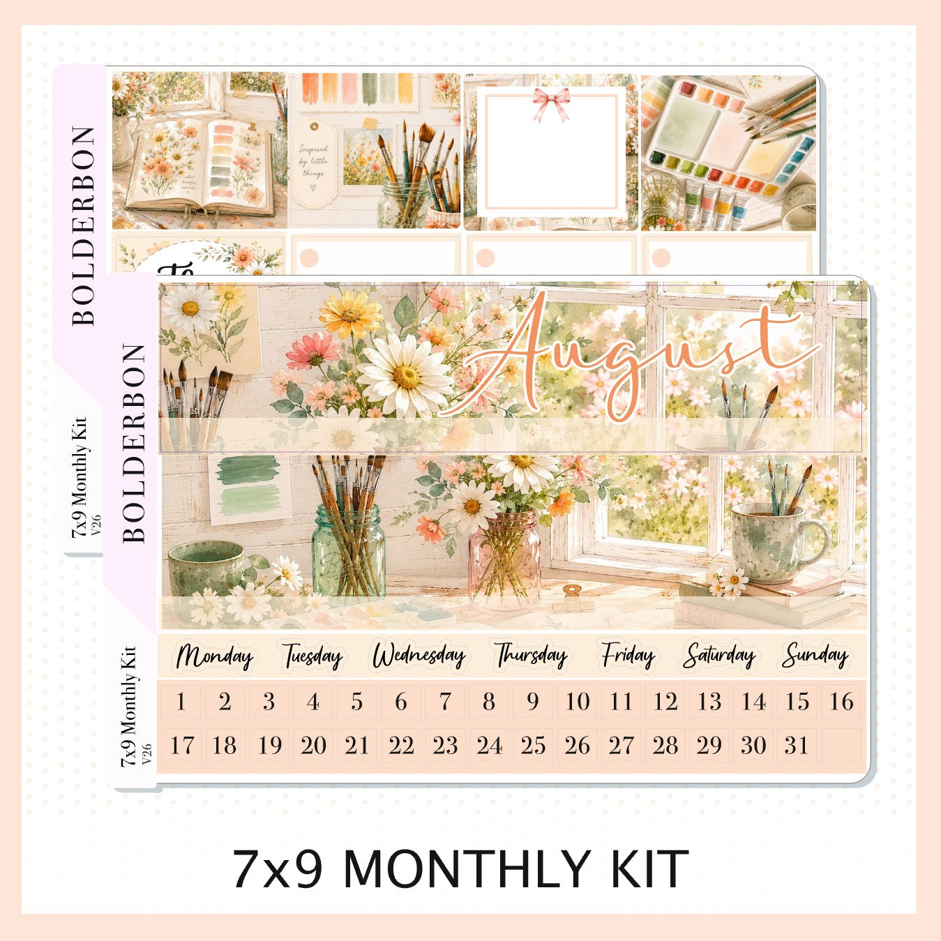 August 7x9 Monthly Sticker Kit