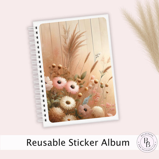 VINTAGE FLORAL Reusable Sticker Album || 5x7 Reusable Coil Sticker Book