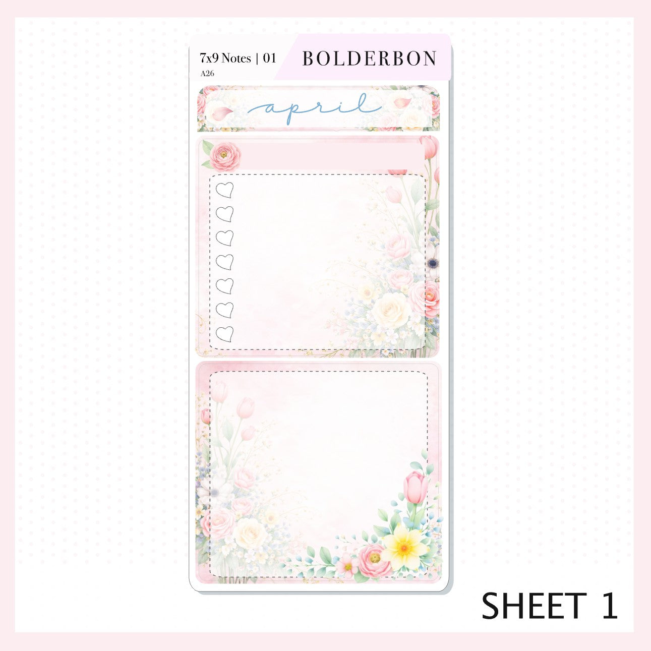APRIL 7x9 Notes Kit || Hello Spring Planner Sticker Kit for Erin Condren Planners