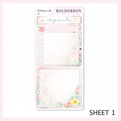 APRIL 7x9 Notes Kit || Hello Spring Planner Sticker Kit for Erin Condren Planners