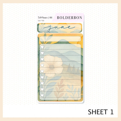 JUNE 7x9 Notes Kit || Dream Mountain, Planner Sticker Kit for Erin Condren Dashboard