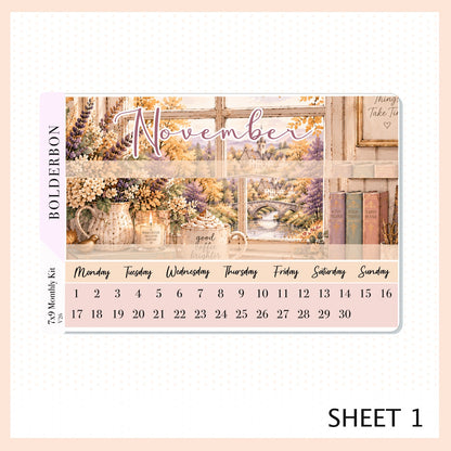 November 7x9 Monthly Sticker Kit
