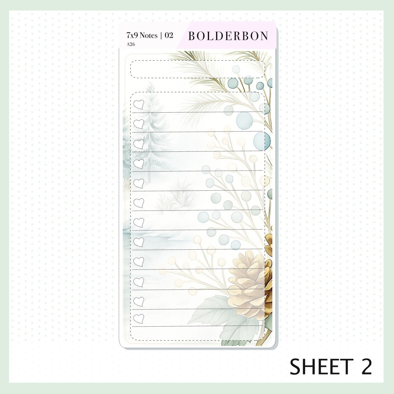 JANUARY 7x9 Notes Kit || Planner Sticker Kit for Erin Condren Planners, Peaceful Pines