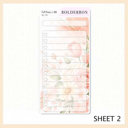 MAY 7x9 Notes Kit || Peach Blossom Planner Sticker Kit for Erin Condren Planners