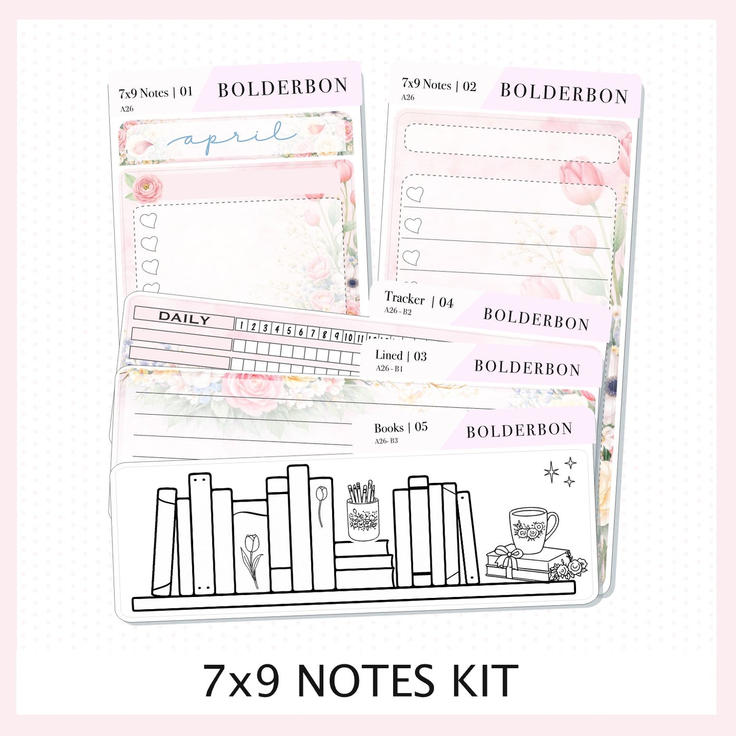 APRIL 7x9 Notes Kit || Hello Spring Planner Sticker Kit for Erin Condren Planners
