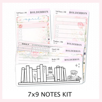 APRIL 7x9 Notes Kit || Hello Spring Planner Sticker Kit for Erin Condren Planners