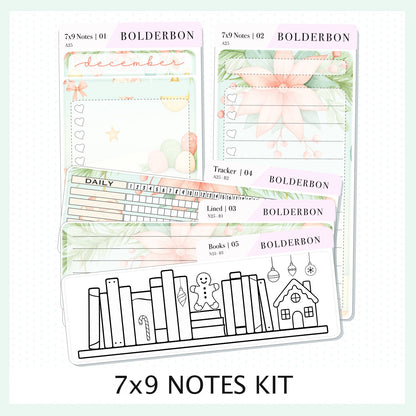 DECEMBER 7x9 Notes Kit || 2025/2026 Planner Sticker Kit for Erin Condren Planners, Festive Christmas Planner Stickers, Holiday Pastel Vibe