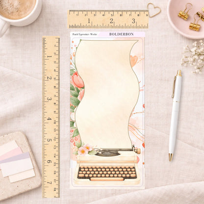 Peach Typewriter Hobonichi Weeks || Full Page Planner Sticker, Floral Aesthetic Journal Sticker